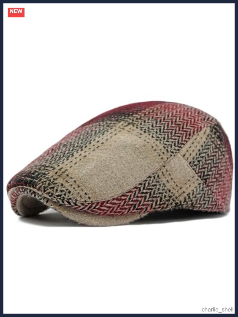 Wool Blend Tweed Newsboy Cap Adjustable Ivy Gatsby Flat Hat Men
